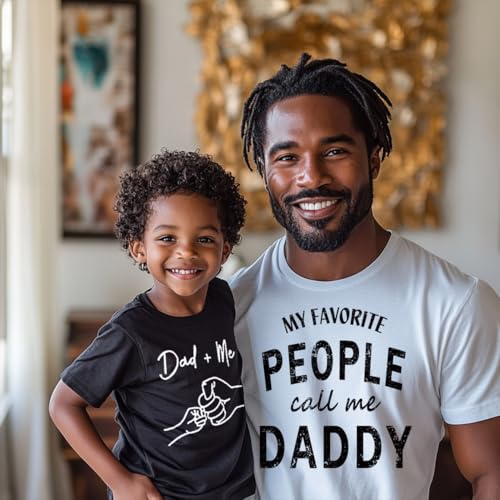 Image of Toddler Baby Girl T-Shirt Fathers Day Fist Bumps Shirt Dad and Me Printed Tops Short Sleeve Tees 3T, Black