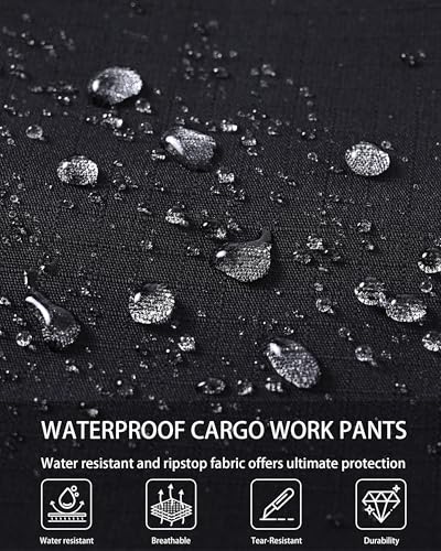 Mens Work Pants Ripstop Waterproof Cargo Pants for Men with 7 Pockets Tactical Hiking Pants 5