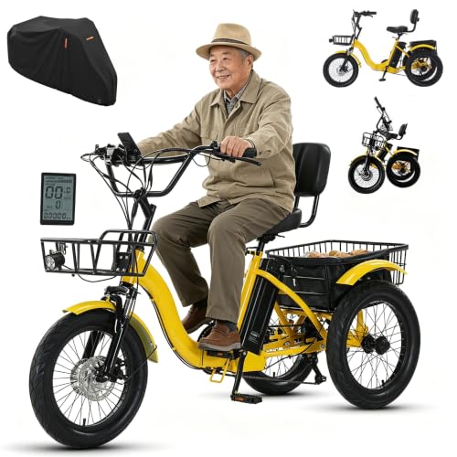 WhFKLca Triciclo Eléctrico Plegable De 48 V Y 13 Ah para Adultos A