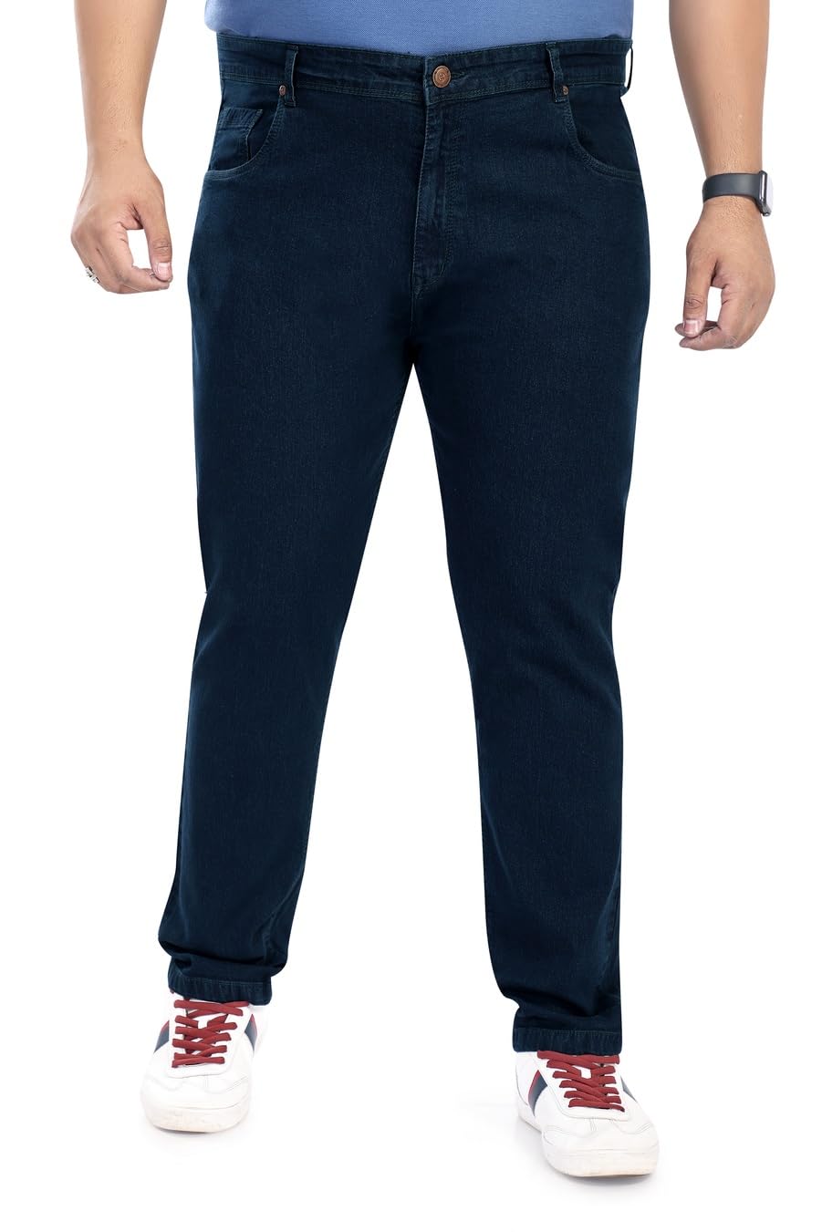 pluss tribe Plus Size Jeans for Men - Relaxed Fit - Denim Jeans - Olive Green Jeans - Ideal for Casual, Office Available Sizes: 44,46,48,50,52-picture-45