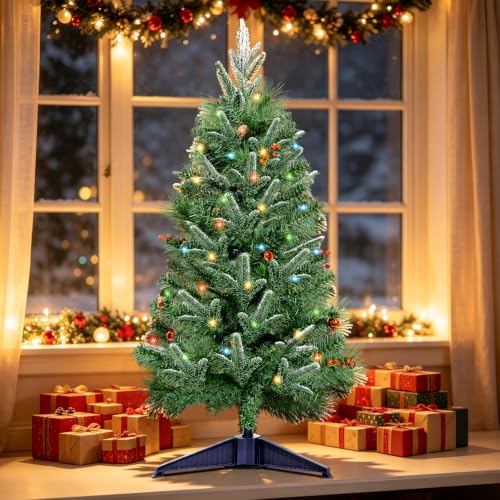3FT Artificial Mini Christmas Tree， Pre-lit Christmas Tree