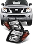 AKKON - For Black 08-12 Pathfinder Headlights Head Lamps Front Lamps Direct Replacement Pair Left + Right