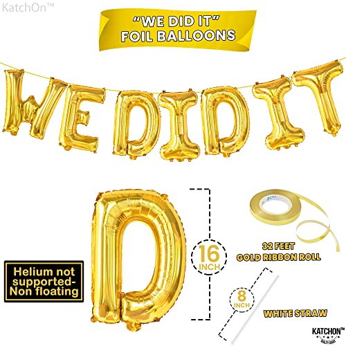 Image of Gold Graduation Decorations 2026-16 Inch, Gold We Did It Balloons | We Did It Banner | Graduation Balloons for We Did It Decorations, Class of 2026 Decorations, KatchOn