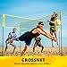 CROSSNET 4-Way Volleyball Net with Carrying Backpack & Ball - 4 Square Volleyball Game Set for Adults and Kids - Quick Assemble Outdoor Game - Backyard Yard Games