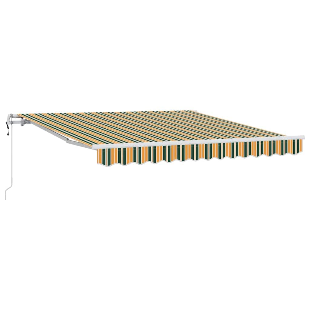 Auvent rétractable automatique vert jaune pour cadre 3x2,5m