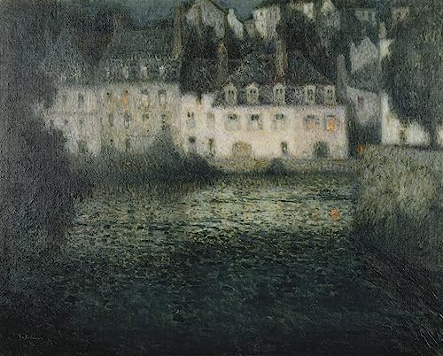 Affiche toile sur la rivière au clair de lune Henri Le Sidaner décoration murale 60x90