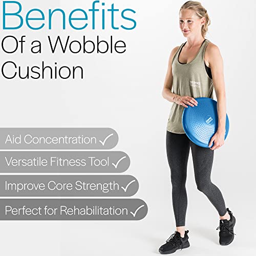Core-Balance-Wobble-Cushion-Physio-Air-Stability-Cushion-Inflatable-Core-Trainer-Sensory-Cushion-for-Chair-Pump-Included-33cm-x-2-inches