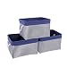 TcaFmac Large Navy Fabric Storage Basket Bin[3-Pack] Collapsible Canvas Storage Containers Organizing Baskets with Rope Handles Baskets for Gifts Empty Baby Basket (Navy Patchwork, 3-Pack)