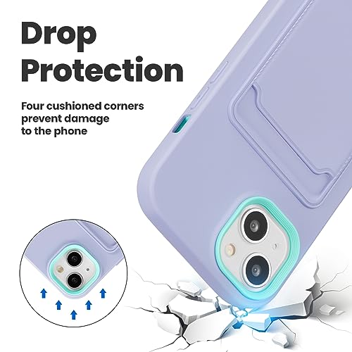 ZCDAYE Case for iPhone 13, Soft Silicone Phone Case with Card Holder, Silky Touch Slim Protective Phone Cover for iPhone 13 (6.1 inch), Purple ZCDAYE Case for iPhone 13, Soft Silicone Phone Case with Card Holder, Silky Touch Slim Protective Phone Cover for iPhone 13 (6.1 inch), Purple