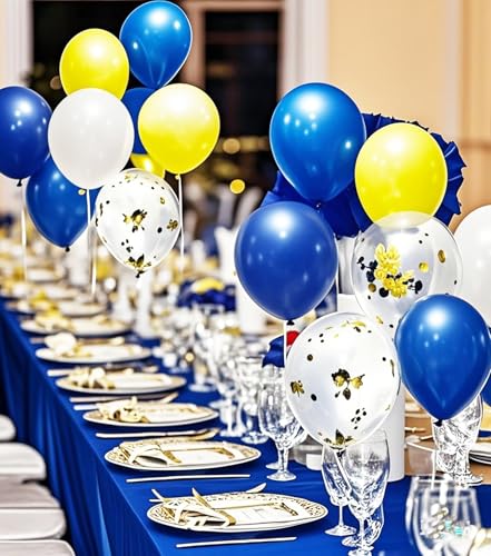 Image of Graduation Party Decorations Blue Yellow /Navy Blue Yellow Graduation Decorations 2026 /40pcs Balloons Michigan Balloons /Birthday Party Decorations