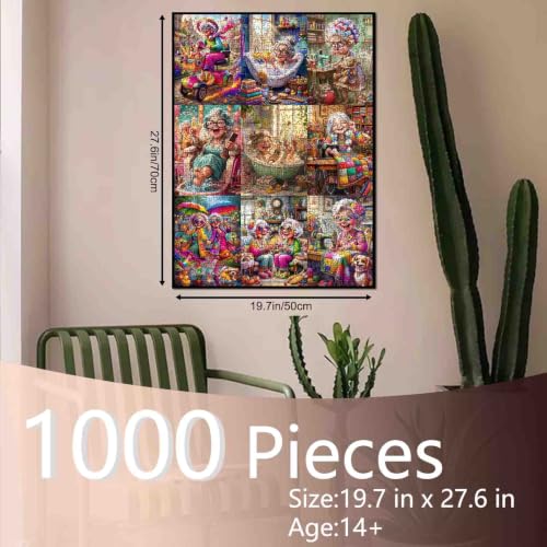 Lustige Oma Puzzle 1000 Teile für Erwachsene Geschenk – Ansicht 2