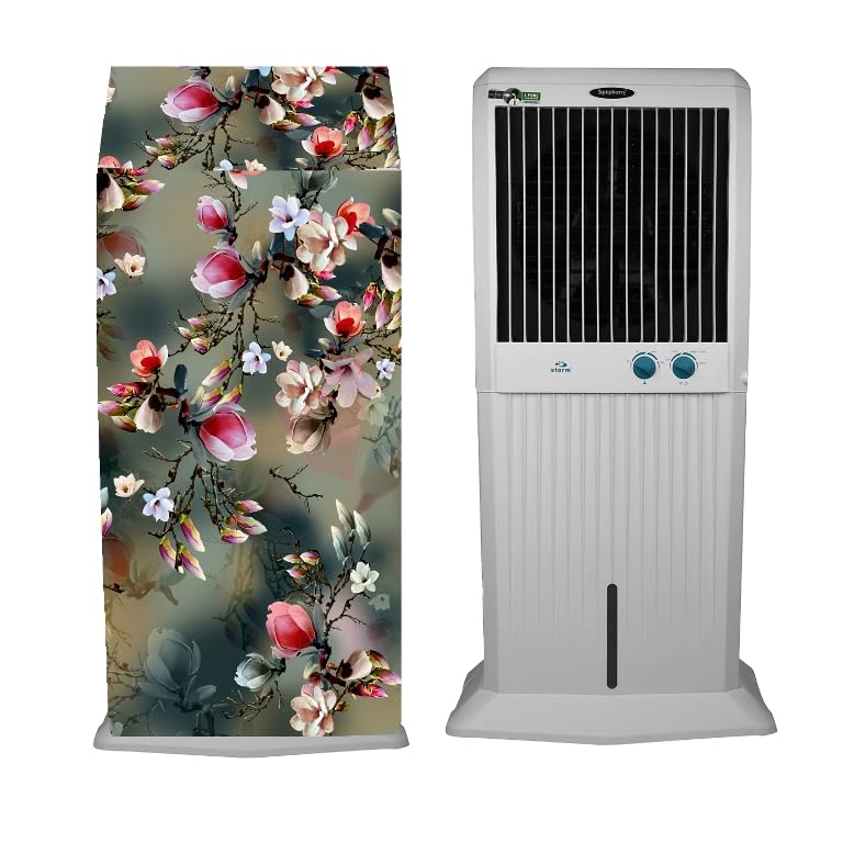 Image of Printed Cooler Cover Compatible for Symphony Storm 100-Litres Desert Air Cooler, Waterproof Cover, Size(LXBXH) 67X54X165 Cm, Green.