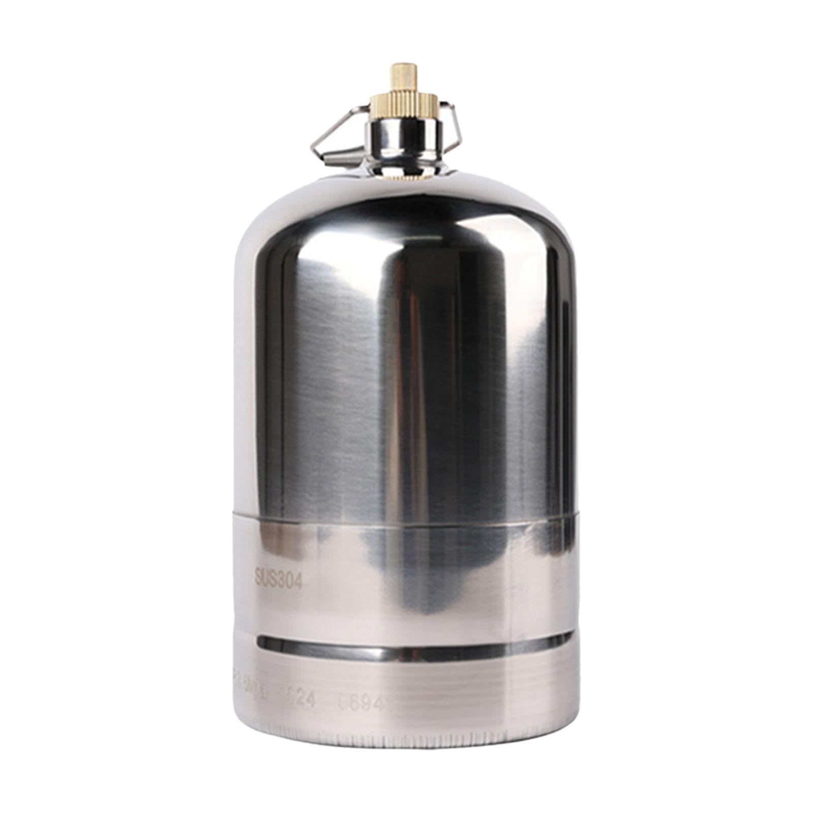 Camping Gas Fuel Canister Empty Refillable for Gas BBQ Outdoor Cooking Silver 1.5L