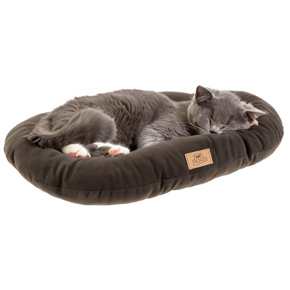 Ferplast Cojín Cama para Perros y Gatos Relax Microfleece 45/2 Suave Acolchado Lavable Micropolar Gris