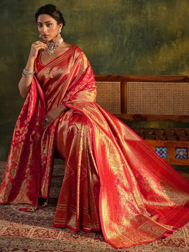 Libas Embellished Silk Saree with Blouse Piece - Image 7