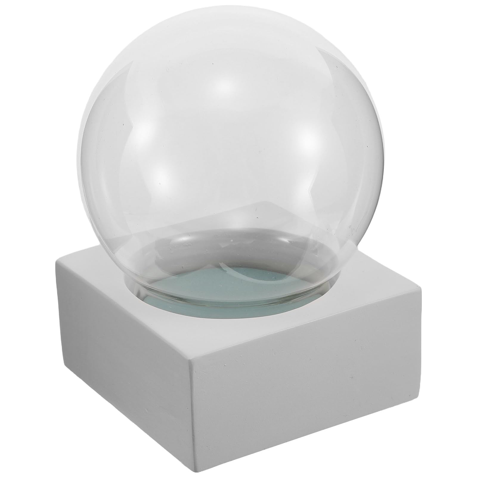 Kit Globo di Neve in Vetro Vuoto Fai da Te con Cupola Trasparente e Base Bianca, Sfera Artigianale per Decorazioni Natalizie e Ornamenti Stagionali, Diametro 4,2 Pollici