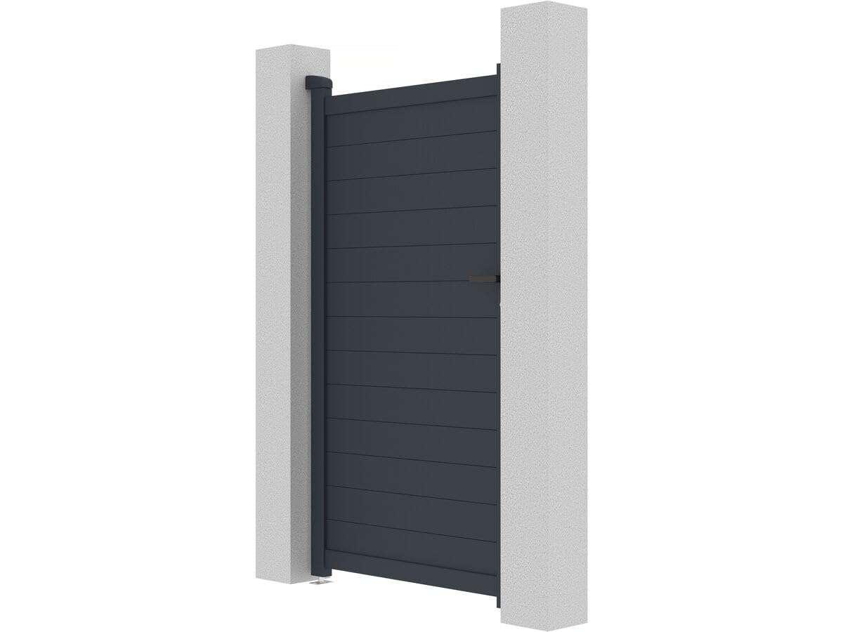 Puerta jardin aluminio Marc - 101.2 x 180.9 cm - Gris