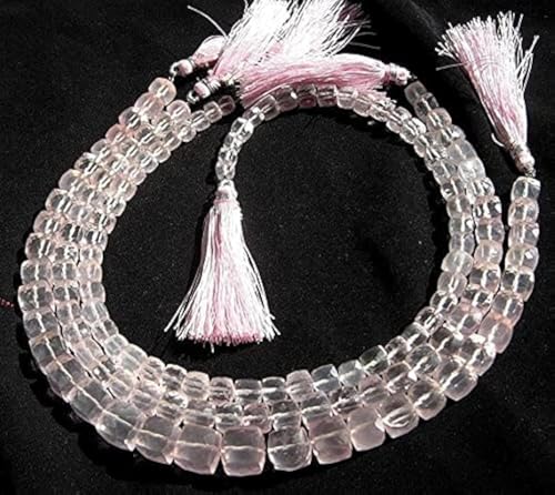 Quartz rose véritable en cubes facettés pour remplacer les perles ternes