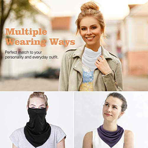 MoKo Scarf Mask Bandana with Ear Loops 3 Pack, Neck Gaiter Balaclava UV Sun Protection Face Mask for Dust Wind Outdoors Motorcycle Cycle Bandana Headband for Women Men, Purple & White & Black steampunk buy now online MoKo Scarf Mask Bandana with Ear Loops 3 Pack, Neck Gaiter Balaclava UV Sun Protection Face Mask for Dust Wind Outdoors Motorcycle Cycle Bandana Headband for Women Men, Purple & White & Black steampunk buy now online