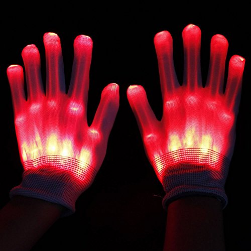 Party Favors for Kids, ROKY Kids LED Skeleton Light Up Flashing Gloves Toys
