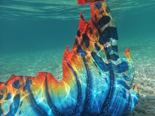 FOLOEO Mermaid Tail for Adults (No Monofin) - Sublimation Printing, Adjustable Waistband - Perfect Mermaid Tails for Women & Teen Sizes