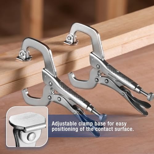 Image of WORKPRO 4-Piece 6 inch Locking C-Clamp with Swivel Pads Set, Heavy Duty Adjustable Vise Grip Pliers, 4 Pack Welding Clamp for Woodworking, Metalworking, Auto Repair and Home Workshop