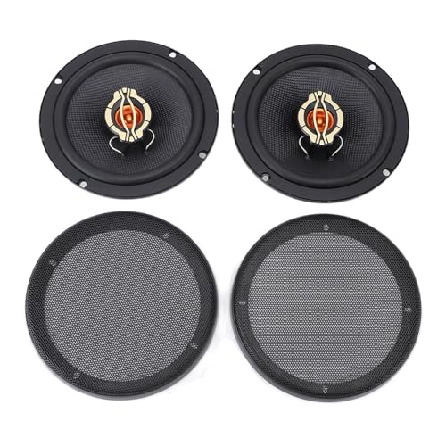 Tbest Altavoces Coaxiales para Vehículos de 6,5 Pulgadas, Sonido de Alta Fidelidad con Tapa para Estéreo de Coche