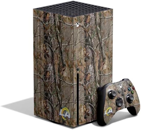 Skinit Decal Gaming Skin Compatible with Xbox Series X Bundle - Officially Licensed NFL Los Angeles Rams Realtree AP Camo Design