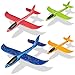 MOOKLIN ROAM 44CM Bambini Grande Aerei da Aliante, 4pcs Schiuma Modello di Aereo in 2 Modalità di Volo, Giochi All'aperto Aliante Manuale Lanciare Velivoli Giocattolo (Blu + Rosso + Arancia + Verde)