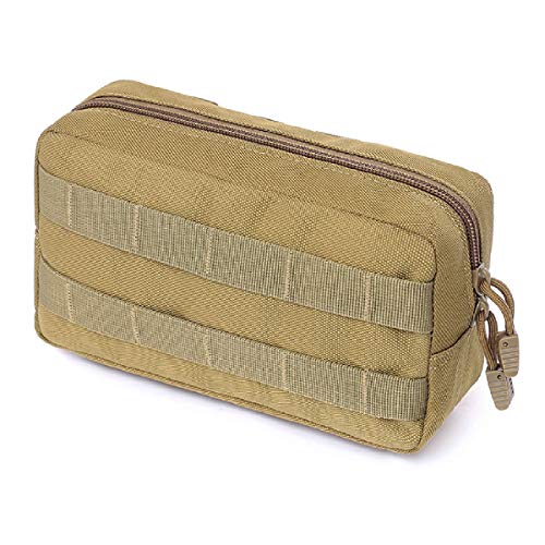 TRIWONDER Poche Molle Sacoche Ceinture Militaire Pochette Tactique Sac EDC Multifonctionnel pour Camping Randonnée Voyage (A - Kaki)