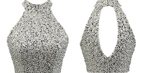 HEIMO Women's Keyhole Back Sequin Evening Party Gowns Beaded Formal Prom Dresses Long H123 18W Navy - Thumbnail 3