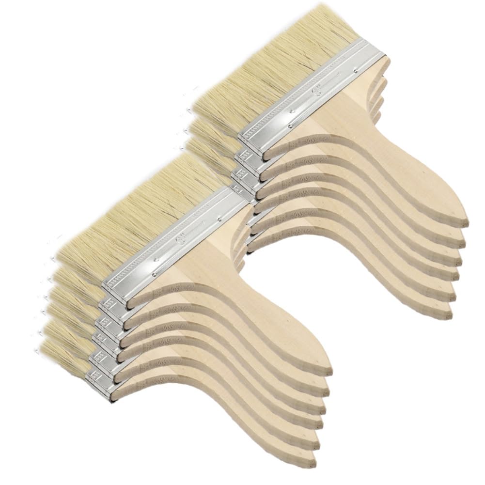 Pędzel do lakierowania, 12 sztuk, 135 mm, pędzel płaski, płaski pędzel, drewniany uchwyt, pędzel domowy, pędzel do podkładu, pędzel okienny, pędzel do malowania, pędzel płaski