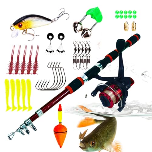 Conjunto De Caña De Pescar Y Carrete 180 Cm Longitud |...