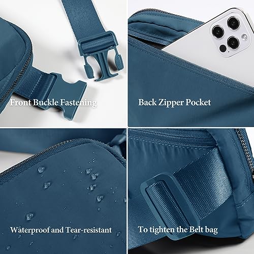Image of ODODOS Unisex Mini Belt Bag with Adjustable Strap Small Fanny Pack for Workout Running Traveling Hiking, Navy Blue