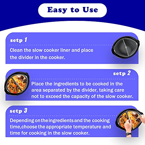 2-In-1 Silicone Slow Cooker Liners Fit For 6-7 Qt Crockpot, Silicone Slow Cooker Divider Liner, Reusable/Bpa Free/Leakproof/Slow Cooker Accessories Cooking Liner For 6-7 Quart Pot #TOP2