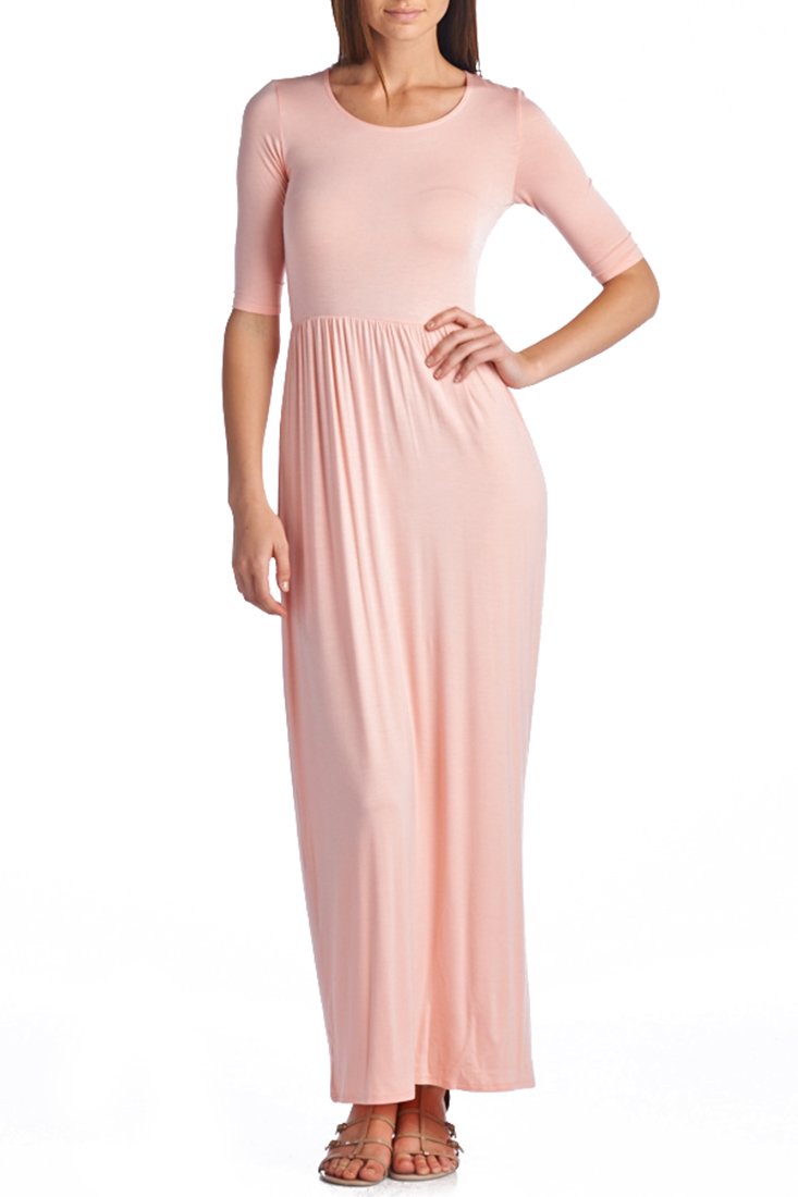 Womens Casual 3 4 Sleeve Long Maxi Dress With Elastic | Desertcart Gambia