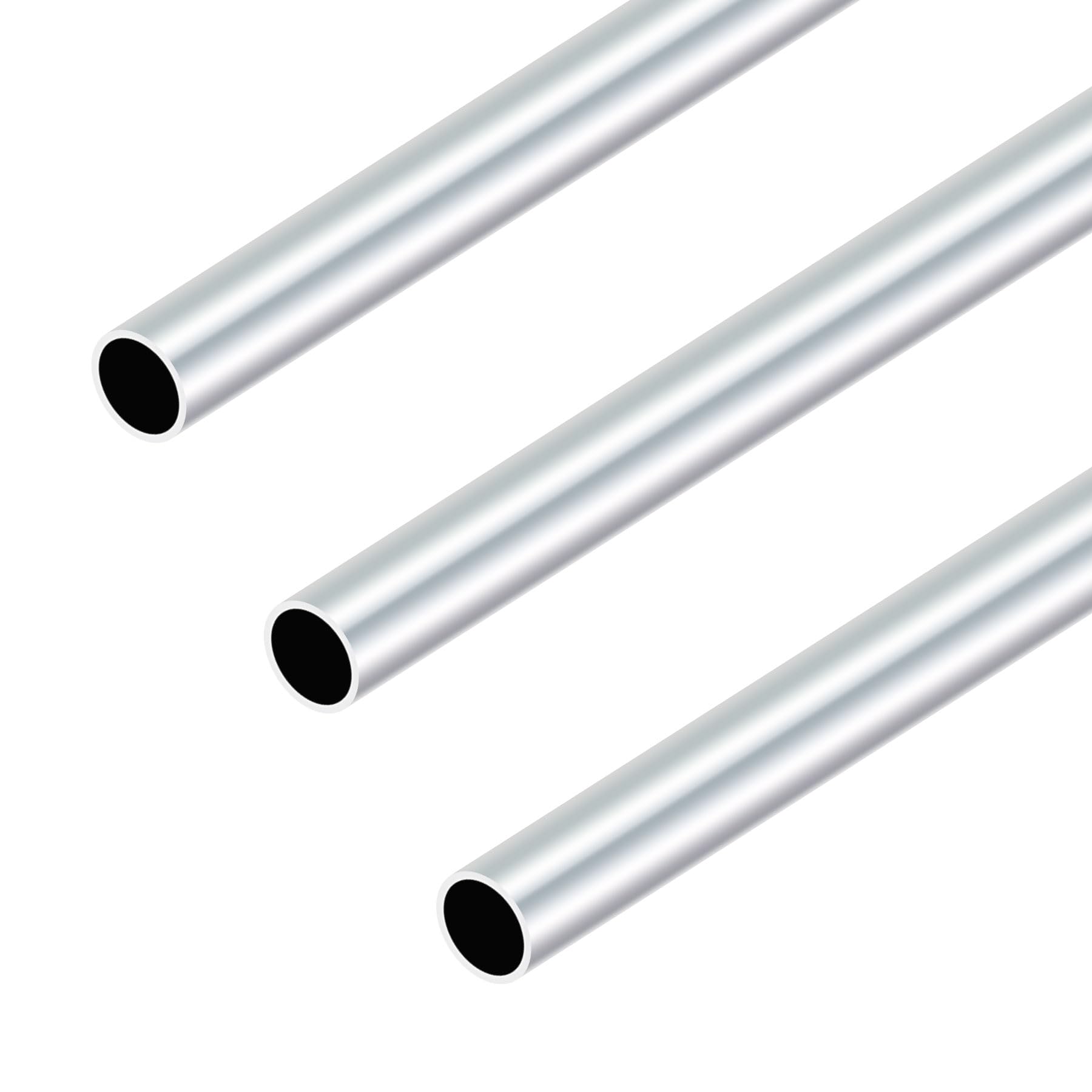 Imeistek Silver 6063 Aluminium Tubes,15Mm Od X 13Mm Id X 300Mm Length Seamless Aluminium Round Tubes For Diy Model,Industrial (3Pcs)