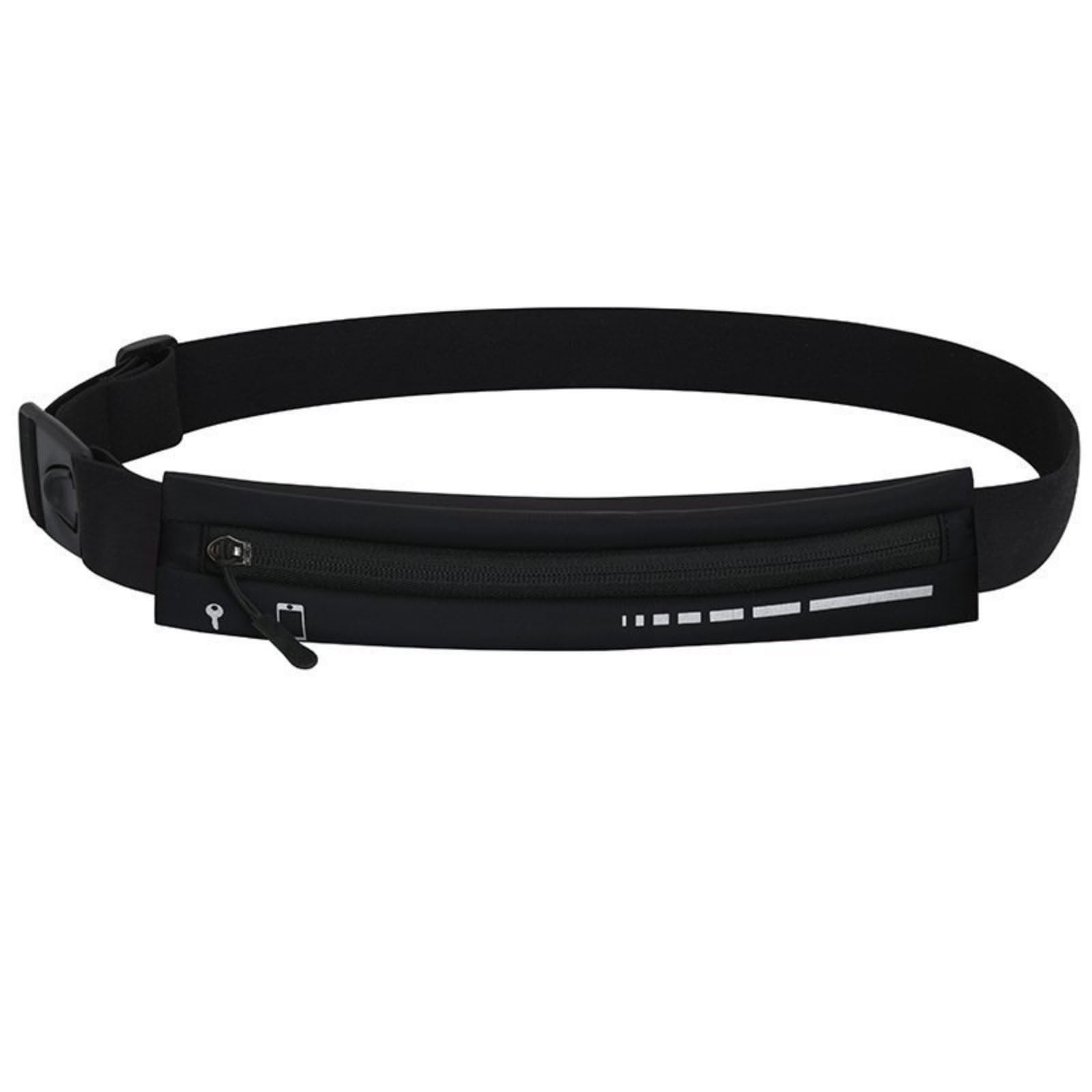 APIRILY Large Capacity Running Waist Pack Hands Free Fitness Waist Bag Snug Fit Slim Running Belt Lightweight for Runners, Long-Distance Race, Workout, Black-image-19