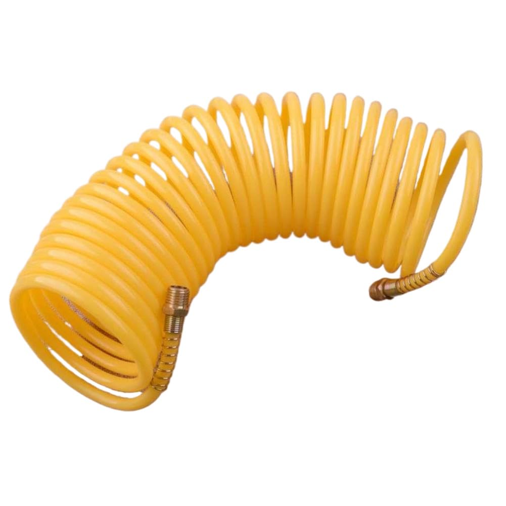 Yellow Air Hose Fittings Recoil Pneumatic Airline Compressor 200PSI Quick Coupler