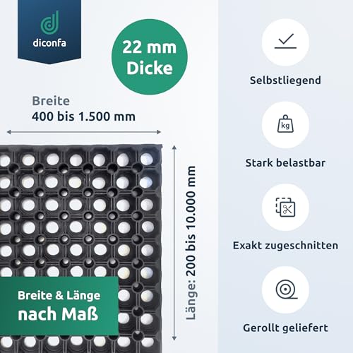 Tapis de propreté au mètre antidérapant diconfa caillebotis caoutchouc