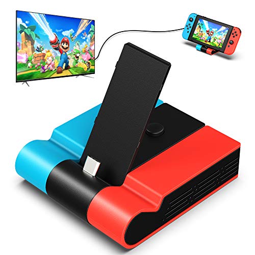 XEVN Switch ドック スイッチ 充電スタンド 【最新システム対応確認】 任天堂 Switch スイッチ 小型 ミニドック 【HDMI変換/TVモード/テーブルモード】 切り替え 直接にTV出力 4K/1080P高画質 Type-C USBポート 放熱対策 持ち運び便利 日本語説明書付き