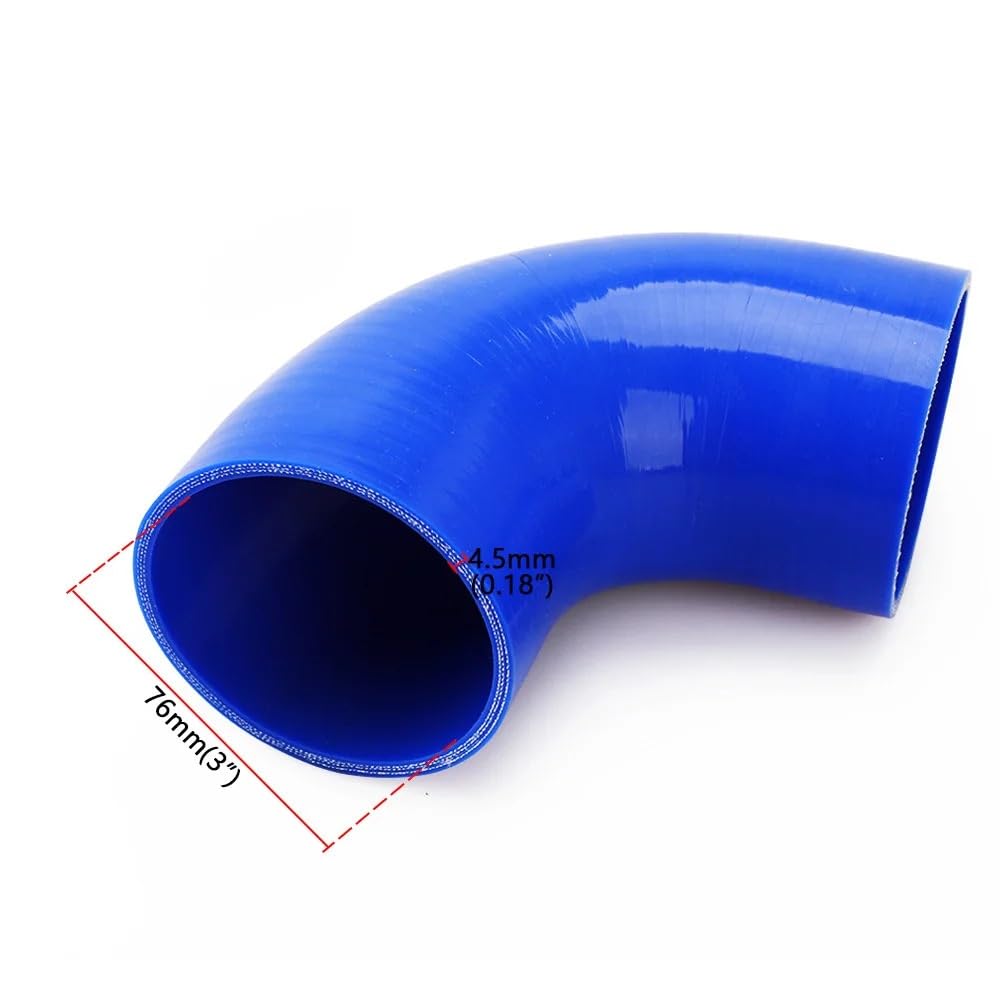 Przewody węże ciśnieniowe Uniwersalny 2,0",5",75" 3" 51mm 63mm 70mm 76mm 89mm 90 Odporny silikonowy wąż dolotowy Turbo(70-76mm 90Dgree)