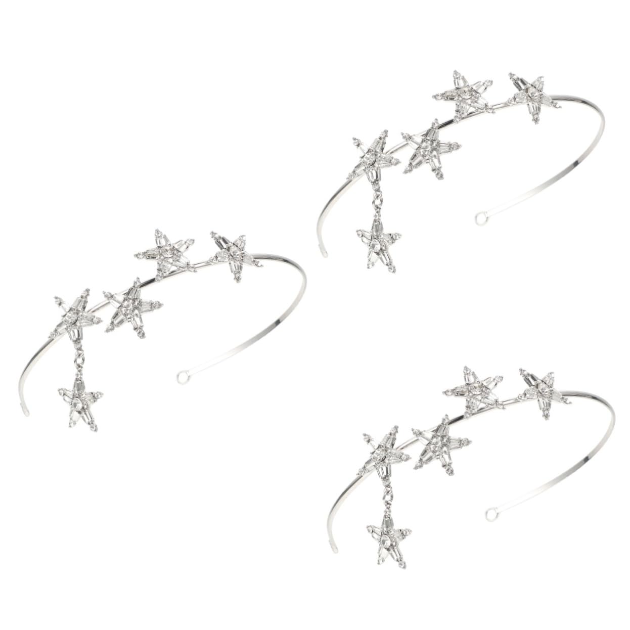 FRCOLOR 3stücke Rhinestone Star Haarband Für Bräute Glänzendes Haarschmuck-accessoire Für Hochzeiten Feiern Und Besondere Anlässe Stirnband Für Damen Und Mädchen