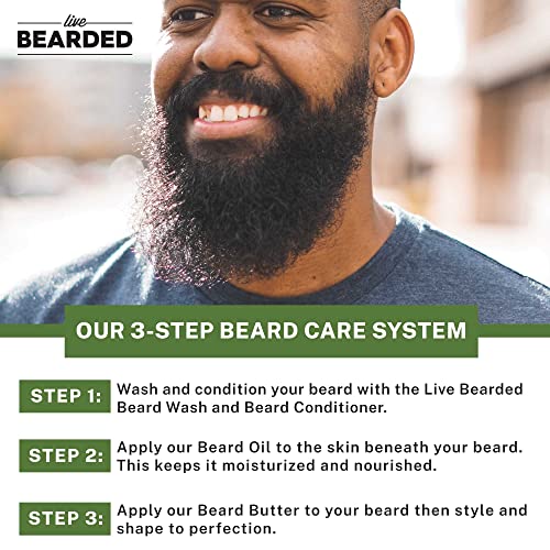 Live Bearded: Beard Conditioner - 1880 - Facial Hair Conditioner - 8 Oz. - Strengthens And Softens - All-Natural Ingredients With Biotin, Coconut Oil, Argan Oil, And Caffeine - Made In The Usa #TOP5