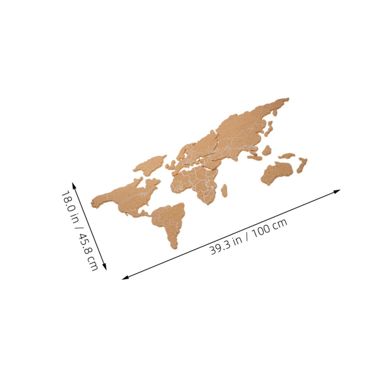 BESPORTBLE 1Set World Map Cork Board Decorative Wall Tiles Self Adhesive Bulletin Board for Home Office Kitchen School Easy Installation with Push Pins for Educational