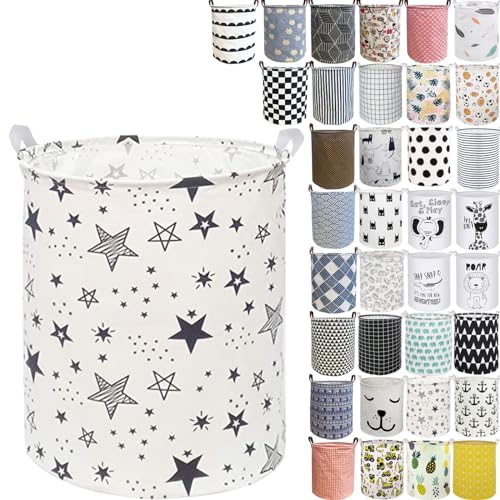Image of RoyBoder Collapsible Laundry Basket in Bedroom Waterproof Laundry Hamper in Bathroom Large Laundry Bag in College Dormitory Cloakroom Livingroom Nursery Organizer Toy Bin