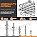 Rustark 80Pcs 5 Sizes 304 Stainless Steel Carriage Bolts with Nuts and Washers Kit Silver Square Neck Carriage Bolts Screws Metric Round Head Carriage Bolt for Machinery Industry