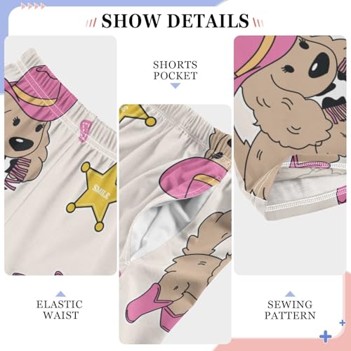 Cowgirl Dog Boys Pants Boys Athletic Pants Long Pant for Boywith Pockets Wide-Leg Size 6-14Y4