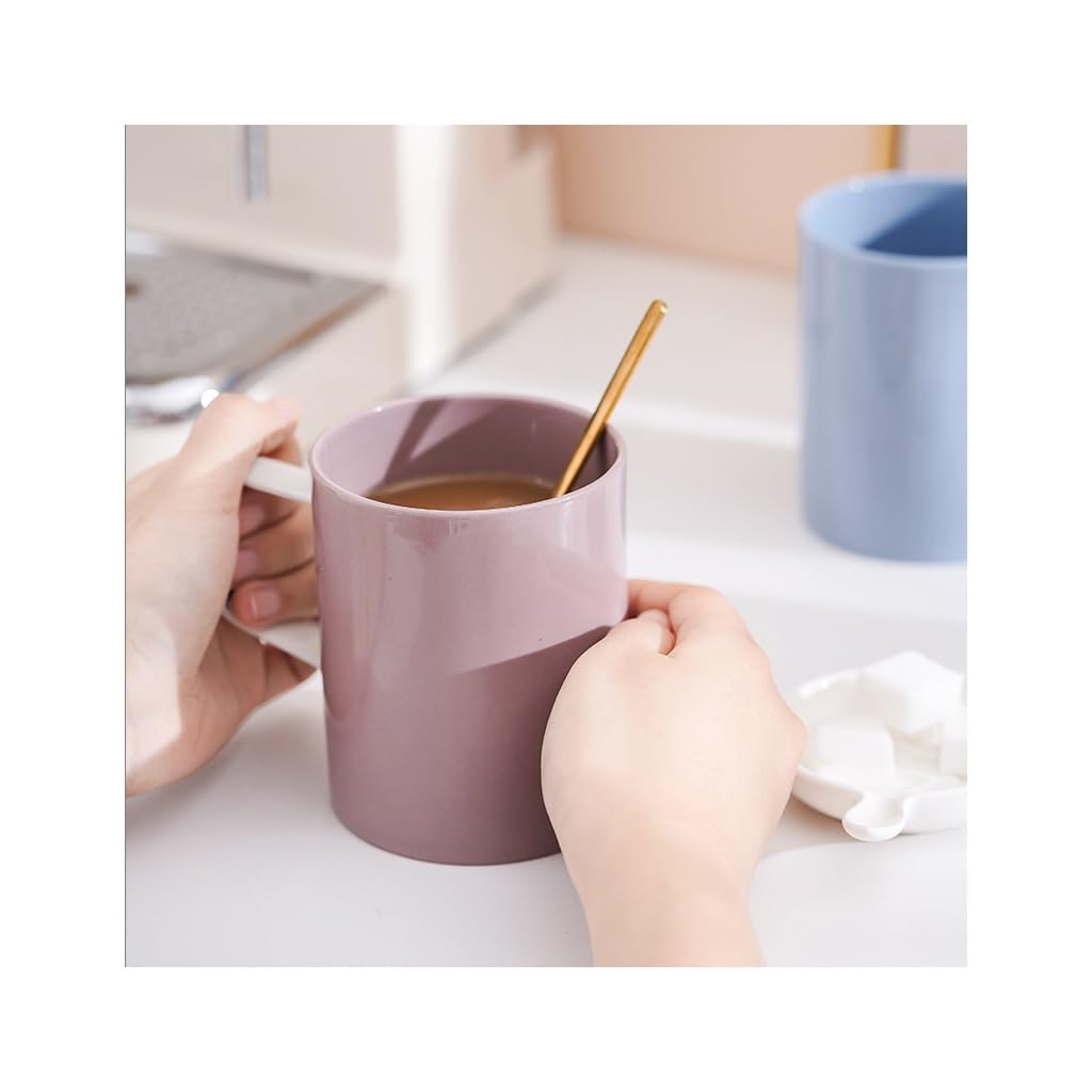 Kaffeetasse, 301 ml, Keramik, hochtemperaturbeständig, für Zuhause, Büro, einfache, handliche Tasse, Trinkbecher, Kaffeetasse (B)