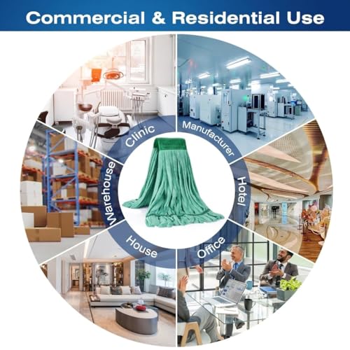 Image of Matthew Cleaning Microfiber Tube Mop(Large,Green,3Pack) Heavy Duty Mop Head Replacement,Excellent Absorbency,Premium launderability,Reusable,Loop end for Home,Commercial&Industrial Use